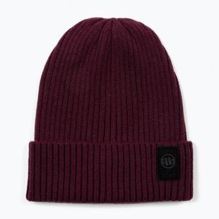 Winter hat Pitbull Beanie Velcro Logo burgundy