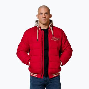 Men's Pitbull Hidden Quilted Hooded jacket red/beige