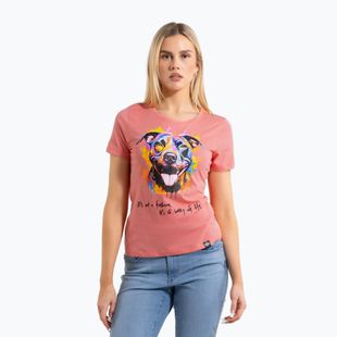 Women's T-shirt Pitbull Watercolor coral