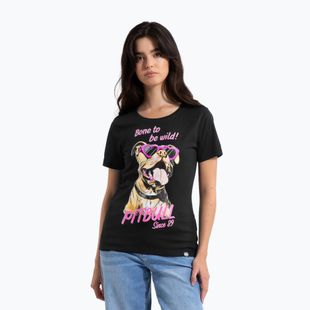 Women's T-shirt Pitbull Synglasses Dog black