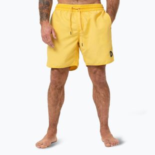 Men's Pitbull Balfour washed yellow swim shorts