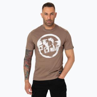 Men's Pitbull Logo Palms brown savana t-shirt