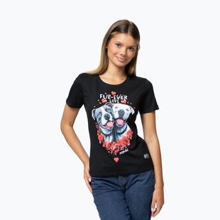 Pitbull Fur Ever Love women's t-shirt black