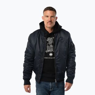 Men's jacket Pitbull Hacket Washed Bomber dark navy
