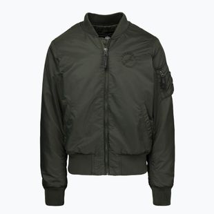Men's jacket Pitbull Hacket Washed Bomber dark green