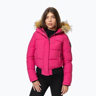 Women's winter jacket Pitbull Azalea Quilted Hooded raspberry red