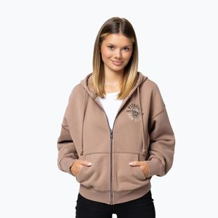 Women's sweatshirt Pitbull Skull Surf Hooded Zip chocolate mousse