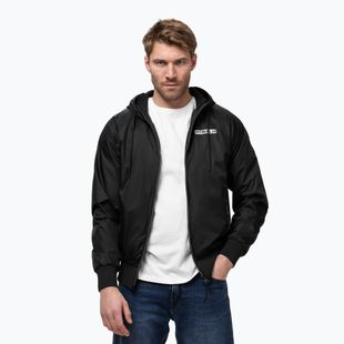 Men's jacket Pitbull Athletic Logo Nylon Hooded black