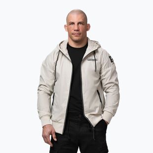 Men's jacket Pitbull Athletic Logo Nylon Hooded light sand