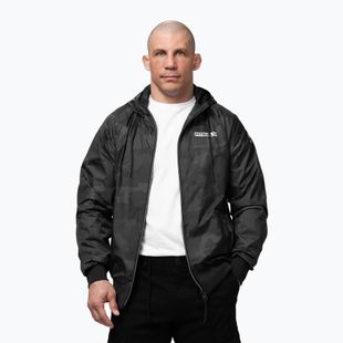 Men's jacket Pitbull Athletic Logo Nylon Hooded black