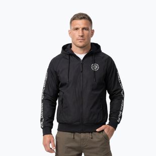 Men's jacket Pitbull Athletic Tape Nylon Hooded black