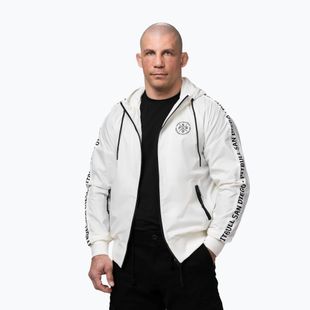 Men's jacket Pitbull Athletic Tape Nylon Hooded off white