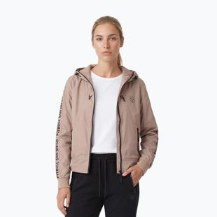 Women's jacket Pitbull Aaricia Stripes Nylon Hooded dark sand