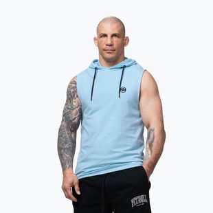 Men's training sweatshirt Pitbull Mercado Hilltop Sleeveless Hooded light blue