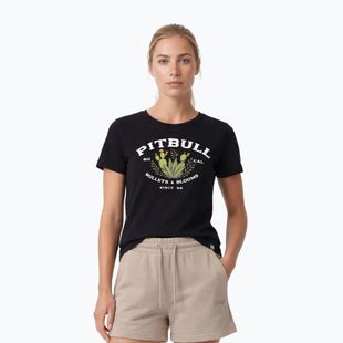 Women's T-shirt Pitbull Bullets & Blooms black