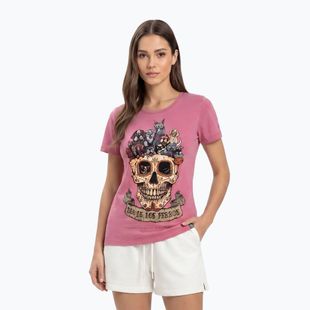 Women's T-shirt Pitbull Dia De Los Perros washed pink