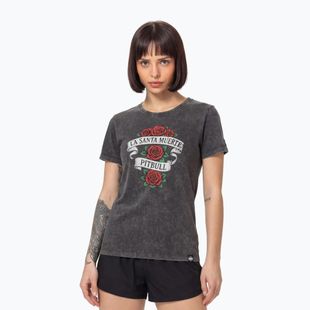 Women's T-shirt Pitbull Santa Muerte graphite