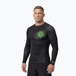 Men's long sleeve rashguard Pitbull Ray Rashguard fluo green