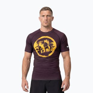 Men's T-shirt Pitbull Rashguard Logo Palms brown