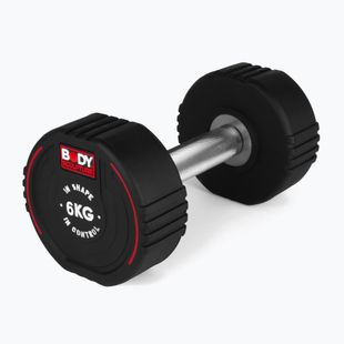 Rubber-coated dumbbell Body Sculpture TPU BW 133 6 kg black