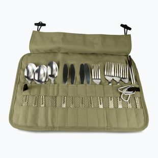 Cutlery set OFFLANDER Camping Cutlery Set with Case green