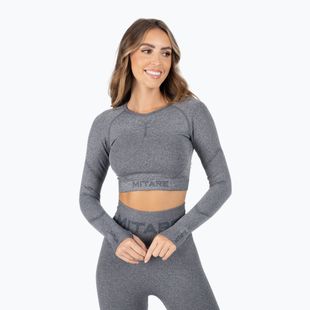 Women's training longsleeve top MITARE Push Up Max Crop Top dark grey K084