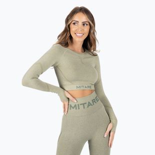 Women's training longsleeve top MITARE Push Up Max Crop Top green K084