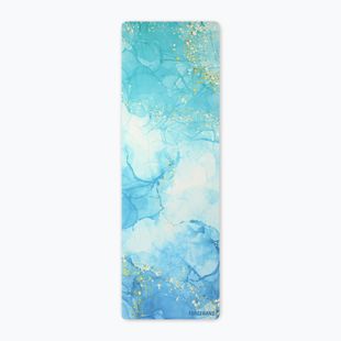 Yoga/fitness mat FORCEBAND Gold 4 mm blue/gold
