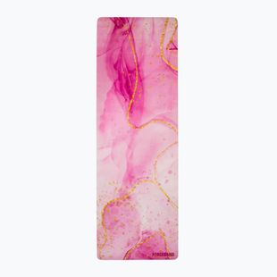 Yoga/fitness mat FORCEBAND Gold 4 mm pink/gold