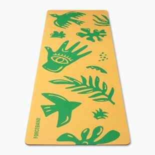 Yoga/fitness mat FORCEBAND Energy Yellow 4 mm green/yellow