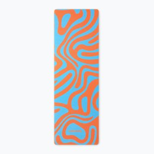 Yoga/fitness mat FORCEBAND Abstract Orange 4 mm orange/blue