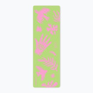 Yoga/fitness mat FORCEBAND Energy Pistachio 4 mm pistachio/pink