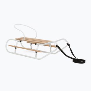 Metal sled HUMBAKA with backrest and footrest white