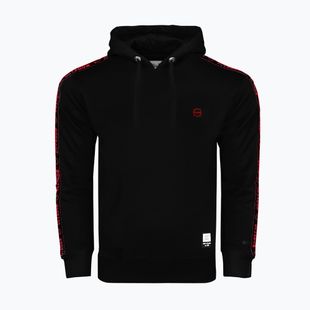 Men's sweatshirt Octagon Stripe Hoodie black/red