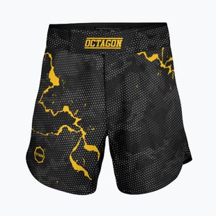 Men's Octagon Marble Camo MMA training shorts camo yellow