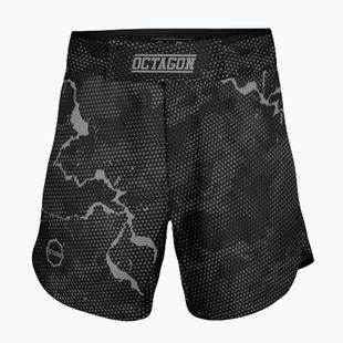 Men's Octagon Marble Camo MMA training shorts camo grey