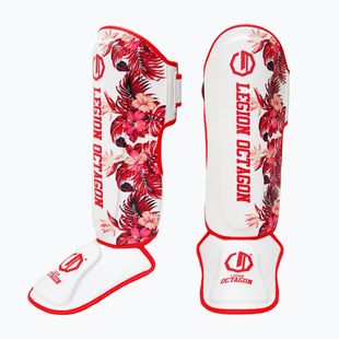 Shin guards Octagon Legion Flower white/red