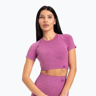 Women's training t-shirt Gym Glamour Seamless Rashguard pink
