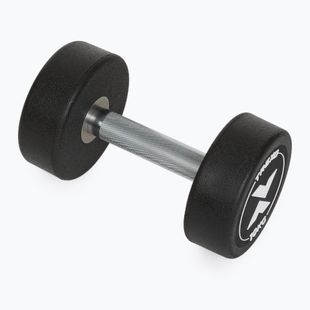 Rubber-coated cast iron dumbbell XTREXO Pro 10 kg black