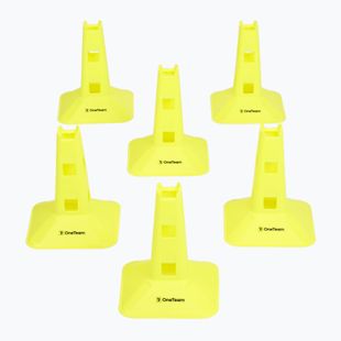 Set of cones OneTeam TRFTB03 MD6 6 pieces yellow