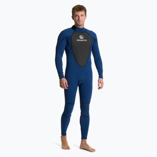 Men's surfing wetsuit AQUASTIC neoprene 3/2 mm WAVEY 3/2 navy