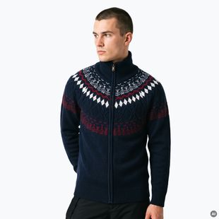 Men's sweater Woolcano SWT1093 Granatrowy/Kremowy