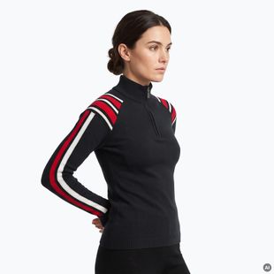 Women's sweater Woolcano SWT1094 Czarny/Kremowy/ Czerwony