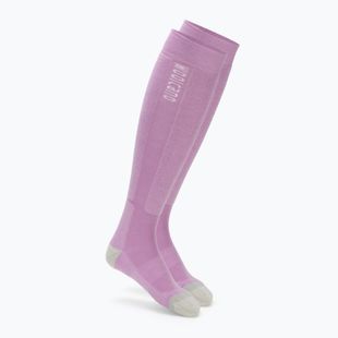Women's ski socks Woolcano SCK1096 Szary/Różowy
