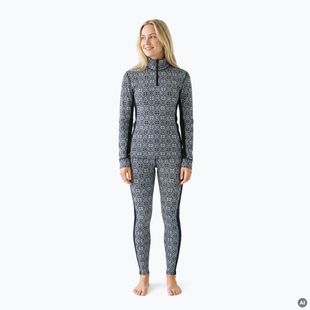Women's thermal underwear set Woolcano SET1121 Granatowy