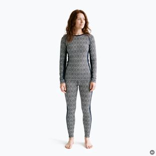 Women's thermal underwear set Woolcano SET1109 Granatowy