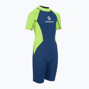 Children's wetsuit AQUASTIC Wavey Jrb 2 mm green/navy blue