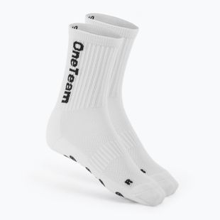 Children's football socks OneTeam Precision Grip non-slip 2-pack white