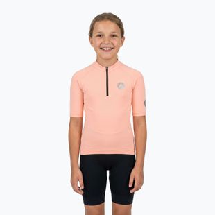 Children's cycling jersey ATTABO TEVRA JR short zip pink