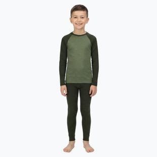 Children's thermal underwear set WOOLCANO Merino SET0982 khaki